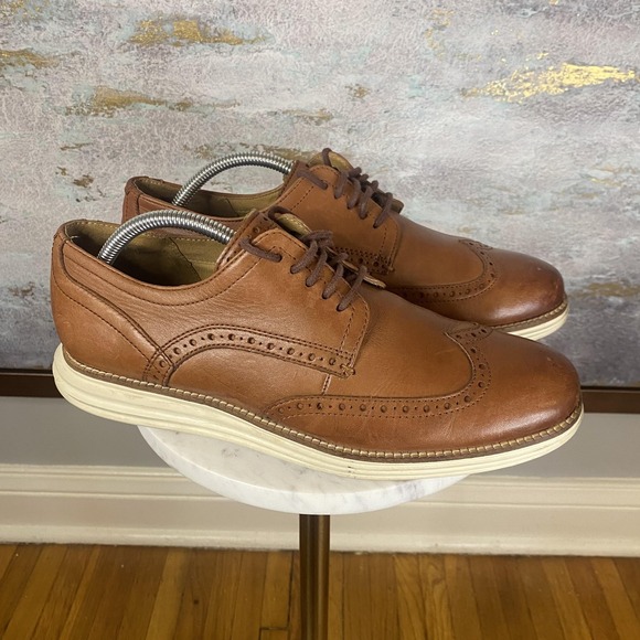 Cole Haan OriginalGrand Shoes Mens Size 9 Brown Leather Wingtip Oxford C26471 - Picture 2 of 11